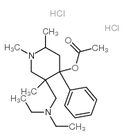 [5-(diethylaminomethyl)-1,2,5-trimethyl-4-phenyl-4-piperidyl] acetate dihydrochloride Structure