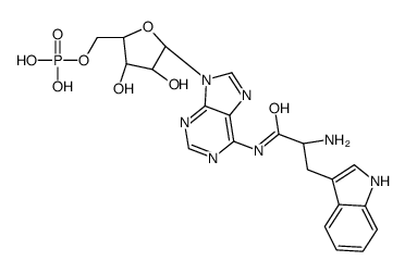 [(2R,3S,4R,5S)-5-[6-[[2-amino-3-(1H-indol-3-yl)propanoyl]amino]purin-9-yl]-3,4-dihydroxyoxolan-2-yl]methyl dihydrogen phosphate结构式