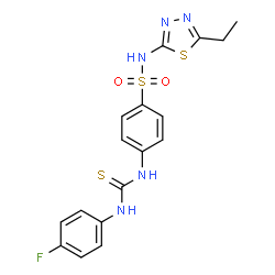 N-(5-ethyl-1,3,4-thiadiazol-2-yl)-4-({[(4-fluorophenyl)amino]carbonothioyl}amino)benzenesulfonamide structure