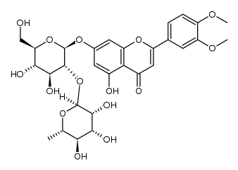 5,7-dihydroxy-3',4'-dimethoxyflavone 7-O-rhamnosyl(1->2)glucoside结构式