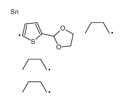 (5-(1,3-二氧杂烷-2-基)噻吩-2-基)三丁基锡结构式