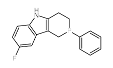 8-fluoro-2-phenyl-1,3,4,5-tetrahydrophosphinino[4,3-b]indole结构式