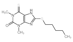 Uric acid, 1, 3-dimethyl-(8-pentylthio)-6-thio- Structure