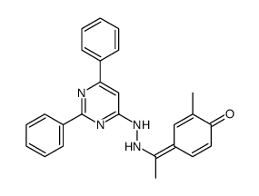 (4E)-4-[1-[2-(2,6-diphenylpyrimidin-4-yl)hydrazinyl]ethylidene]-2-methylcyclohexa-2,5-dien-1-one Structure