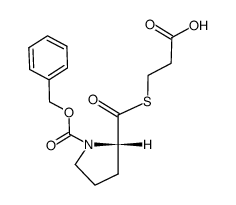 3-((((benzyloxy)carbonyl)-L-prolyl)thio)propanoic acid Structure