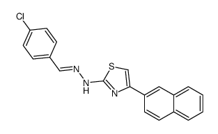 N-[(4-chlorophenyl)methylideneamino]-4-naphthalen-2-yl-1,3-thiazol-2-amine Structure