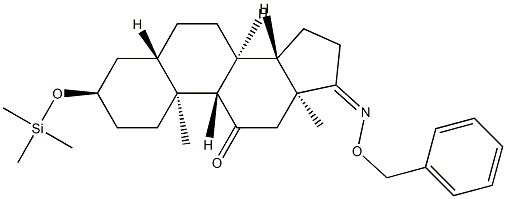 3α-(Trimethylsiloxy)-17-(phenylmethoxyimino)-5α-androstan-11-one结构式