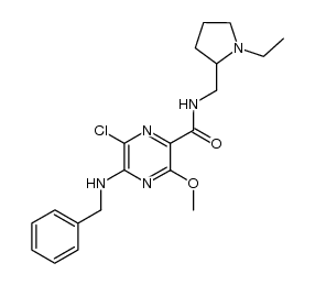 5-benzylamino-6-chloro-3-methoxy-pyrazine-2-carboxylic acid (1-ethyl-pyrrolidin-2-ylmethyl)-amide Structure