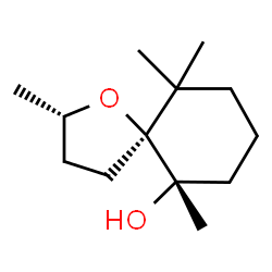 [2alpha,5beta(R*)]-2,6,10,10-tetramethyl-1-oxaspiro[4.5]decan-6-ol Structure