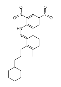 N-[2-(3-Cyclohexyl-propyl)-3-methyl-cyclohex-2-en-(Z)-ylidene]-N'-(2,4-dinitro-phenyl)-hydrazine结构式