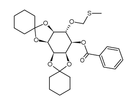 DL-1-O-benzoyl-2,3:4,5-di-O-cyclohexylidene-6-O-methylthiomethyl-epi-enositol Structure