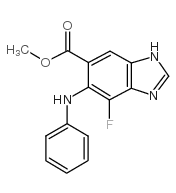 Methyl 7-fluoro-6-(phenylamino)-1H-benzo[d]imidazole-5-carboxylate structure