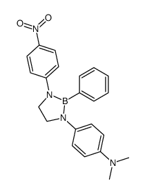 N,N-dimethyl-4-[3-(4-nitro-phenyl)-2-phenyl-[1,3,2]diazaborolidin-1-yl]-aniline结构式
