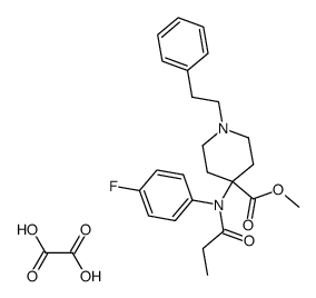 4-(4-Fluor-N-propionyl-anilino)-1-(2-phenylethyl)piperidin-4-carbonsaeuremethylester-oxalat结构式