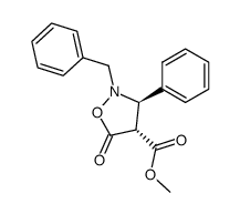 2-benzyl-5-oxo-3t-phenyl-isoxazolidine-4r-carboxylic acid methyl ester结构式