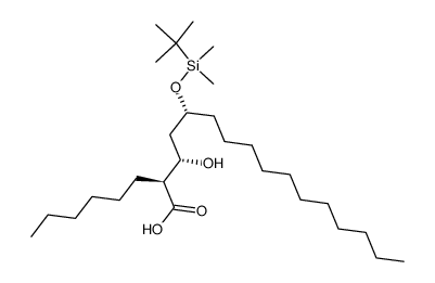 (2S,3S,5R)-5-((tert-butyldimethylsilyl)oxy)-2-hexyl-3-hydroxyhexadecanoic acid结构式