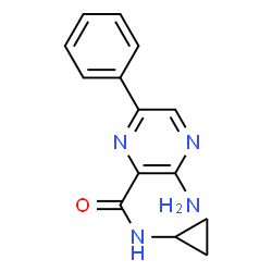Pyrazinecarboxamide, 3-amino-N-cyclopropyl-6-phenyl- (9CI) structure