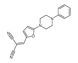 2-[[5-(4-phenylpiperazin-1-yl)furan-2-yl]methylidene]propanedinitrile Structure