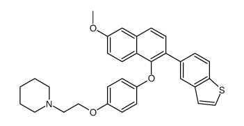 1-{2-[4-(2-benzo[b]thiophen-5-yl-6-methoxy-naphthalen-1-yloxy)-phenoxy]-ethyl}-piperidine Structure