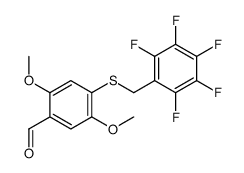 2,5-dimethoxy-4-[(2,3,4,5,6-pentafluorophenyl)methylsulfanyl]benzaldehyde Structure