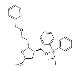 methyl 6-O-benzyl-3-[[[(tert-butyl)diphenylsilyl]oxy]methyl]-2,3,5-trideoxy-D-erythro-hexofuranoside结构式