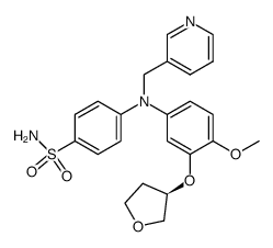 N-(4-methoxy-3-(3R)-tetrahydrofuranyloxyphenyl)-N-(3-pyridylmethyl)-4-(aminosulfonyl)aniline结构式