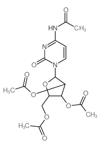 [5-(4-acetamido-2-oxo-pyrimidin-1-yl)-3,4-diacetyloxy-oxolan-2-yl]methyl acetate structure