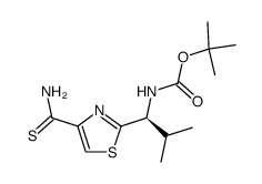 (S)-2-(1-tert-butoxycarbonylamino-2-methylpropyl)thiazole-4-thiocarboxamide Structure