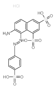 7-amino-8-(4-sulfophenyl)diazenyl-naphthalene-1,3-disulfonic acid structure