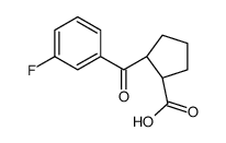 TRANS-2-(3-FLUOROBENZOYL)CYCLOPENTANE-1-CARBOXYLIC ACID structure