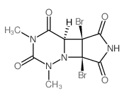 4b,7a-Dibromo-1,3-dimethyldihydropyrrolo[3,4:3,4]azeto[2,1-f][1,2,4]triazine-2,4,5,7(1H,3H,4aH,6H)-tetrone Structure