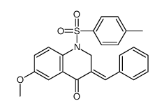 (3E)-3-benzylidene-6-methoxy-1-(4-methylphenyl)sulfonyl-2H-quinolin-4-one结构式