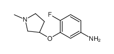 Benzenamine, 4-fluoro-3-[[(3R)-1-methyl-3-pyrrolidinyl]oxy]- (9CI) structure