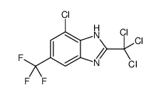 4-chloro-2-(trichloromethyl)-6-(trifluoromethyl)-1H-benzimidazole结构式