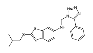 2-((2-Methylpropyl)thio)-N-((5-phenyl-1H-tetrazol-1-yl)methyl)-6-benzo thiazolamine结构式