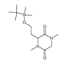 1,4-dimethyl-3-[2-((tert-butyldimethylsilyl)oxy)ethyl]-2,5-piperazinedione Structure