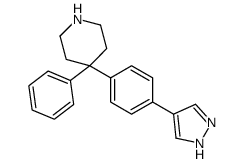 4-phenyl-4-[4-(1H-pyrazol-4-yl)phenyl]piperidine结构式