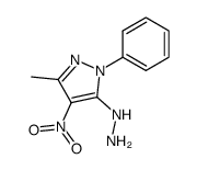 1-(3-methyl-4-nitro-1-phenyl-1H-pyrazol-5-yl)hydrazine结构式