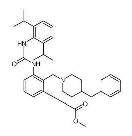 Benzoic acid, 3-[[[[2,6-bis(1-methylethyl)phenyl]amino]carbonyl]amino]-2-[[4-(phenylmethyl)-1-piperidinyl]methyl]-, methyl ester结构式