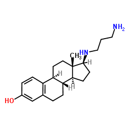 (8R,9S,13S,14S,17S)-17-(3-aminopropylamino)-13-methyl-6,7,8,9,11,12,14,15,16,17-decahydrocyclopenta[a]phenanthren-3-ol结构式