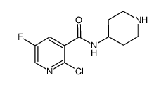 2-chloro-5-fluoro-N-(piperidin-4-yl)nicotinamide结构式