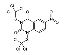 6-nitro-1,3-bis(trichloromethylsulfanyl)quinazoline-2,4-dione结构式