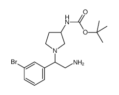 3-N-Boc-氨基-1-[2-氨基-1-(3-溴-苯基)-乙基]-吡咯烷结构式