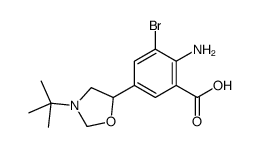 2-amino-3-bromo-5-(3-tert-butyl-1,3-oxazolidin-5-yl)benzoic acid结构式