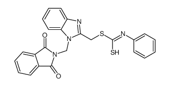 [1-[(1,3-dioxoisoindol-2-yl)methyl]benzimidazol-2-yl]methyl N-phenylcarbamodithioate Structure