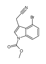 methyl 4-bromo-3-(cyanomethyl)indole-1-carboxylate结构式