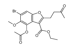 1-(3-carboethoxy-4-acetoxy-5-methoxy-6-bromobenzofur-2-yl)-3-butanone结构式