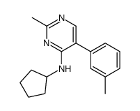 N-环戊基-2-甲基-5-(3-甲基苯基)嘧啶-4-胺结构式