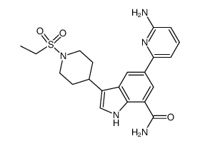 5-(6-amino-2-pyridinyl)-3-[1-(ethylsulfonyl)-4-piperidinyl]-1H-indole-7-carboxamide结构式