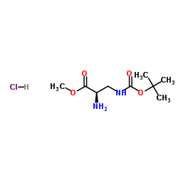 (R)-Methyl2-amino-3-((tert-butoxycarbonyl)amino)propanoatehydrochloride Structure